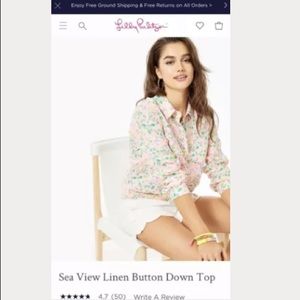 Lilly Pulitzer Sea View Button Up Juicy Fruit S